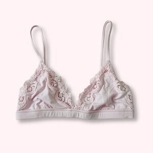 skims pink lace trim bralette